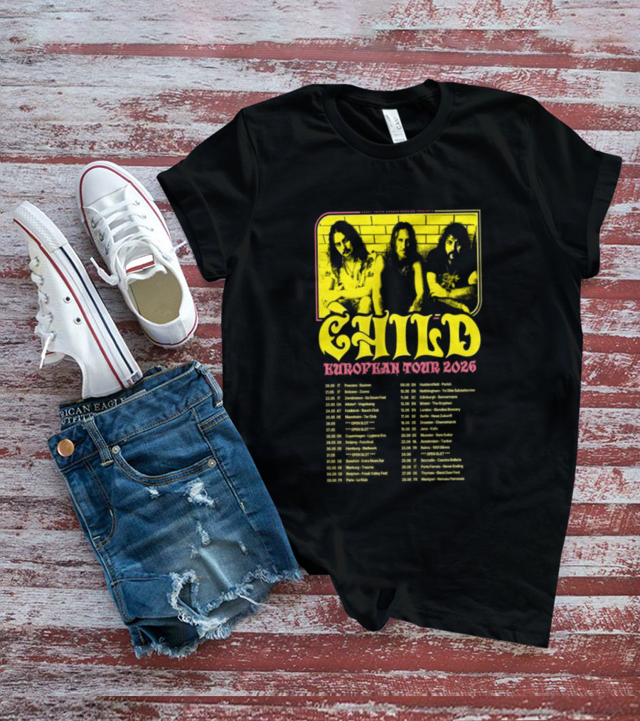 Child Europe Tour 2026 Concert Dates And Locations T-Shirt