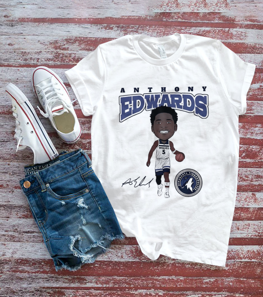 Anthony Edwards Minnesota Timberwolves NBA Hardwood Comic T-Shirt