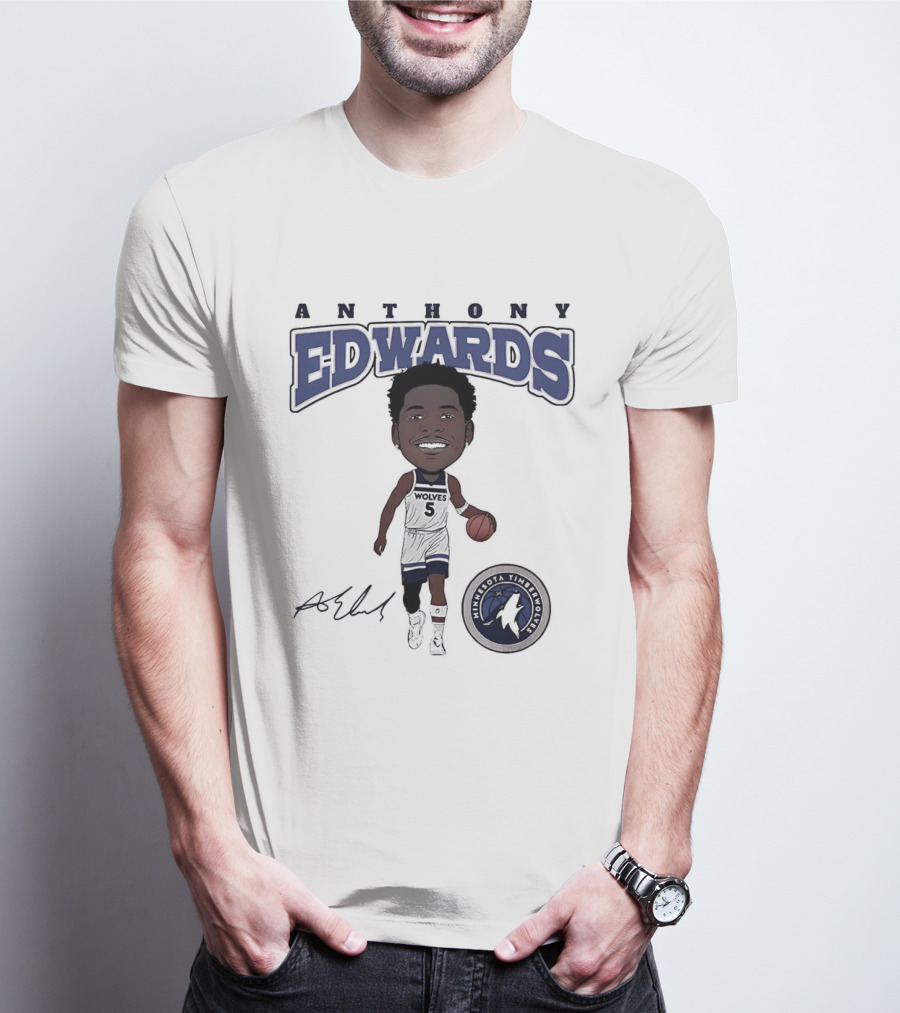 Anthony Edwards Minnesota Timberwolves NBA Hardwood Comic T-Shirt