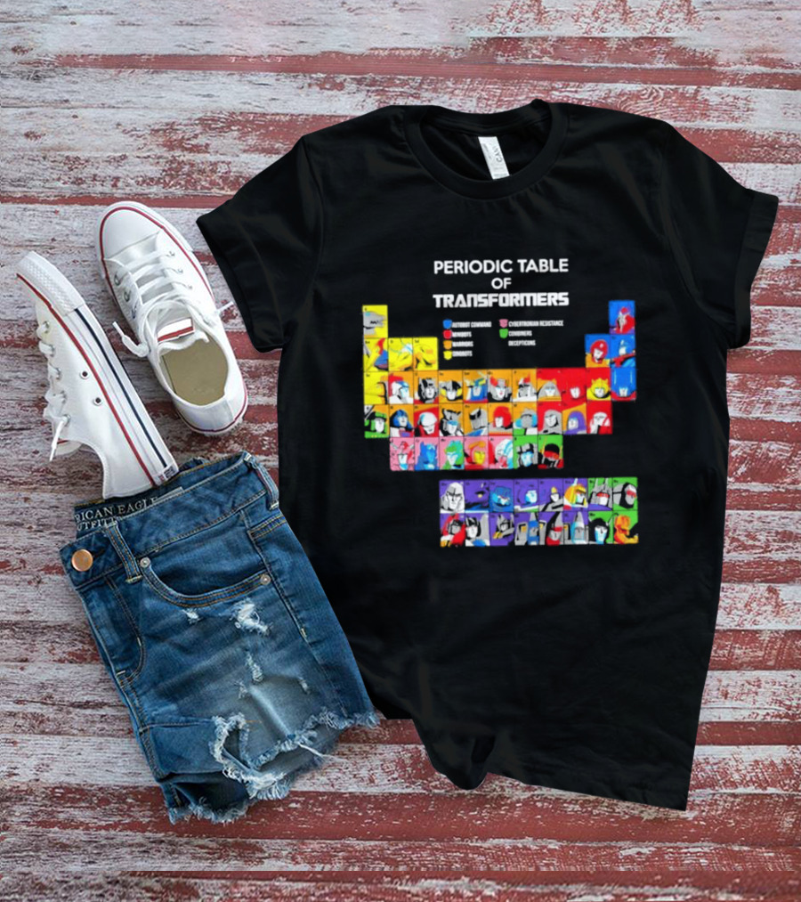 Periodic Table Of Transformers Autobots Decepticons Maximals Predacons T-Shirt
