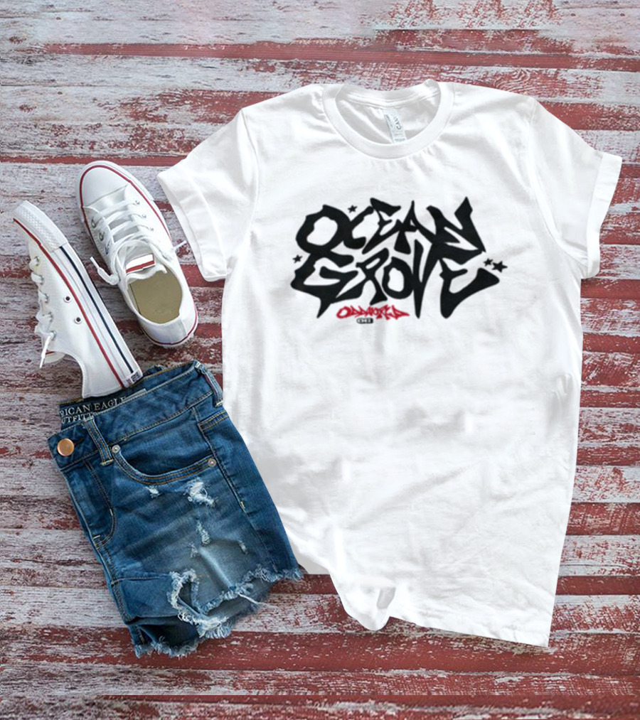 Ocean Grove Oddworld Lettering With Stars And Tag T-Shirt