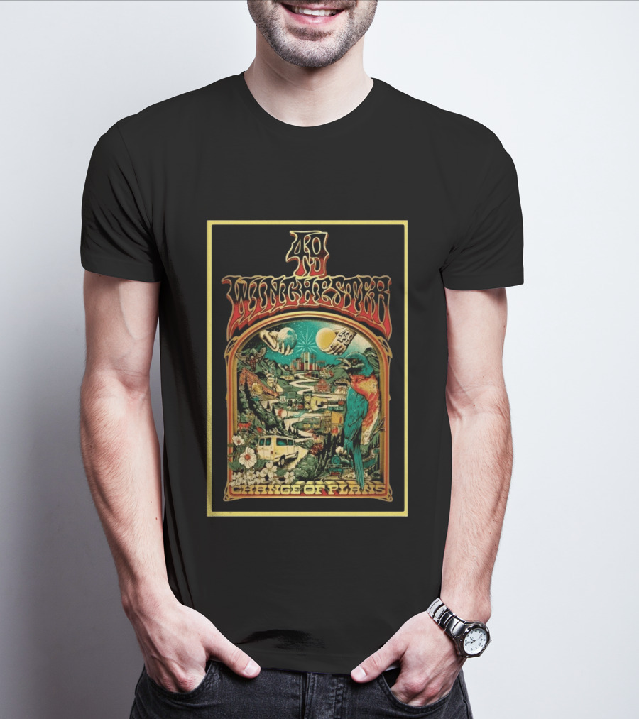 49 Winchester Change Of Plans Psychedelic Nature Cityscape Bird Van Moonflower T-Shirt