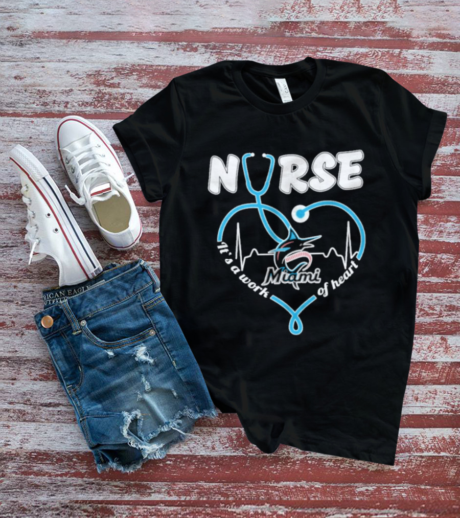 Nurse It's A Work Of Heart Miami Stethoscope 2026 T-Shirt