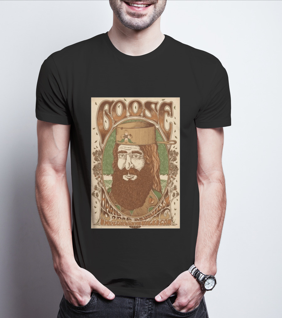 Goose Asheville ExploreAsheville.com Arena April 10 2026 Bearded Man With Hat T-Shirt