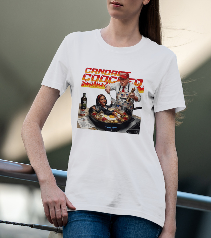 Candace Cooked Meme Trump Steaks Frying Pan Comedy T-Shirt