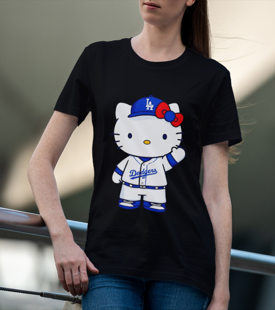 Hello Kitty Los Angeles Dodgers MLB Baseball Collaboration Fan T-Shirt