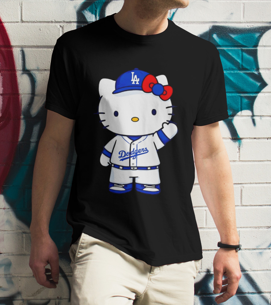 Hello Kitty Los Angeles Dodgers MLB Baseball Collaboration Fan T-Shirt