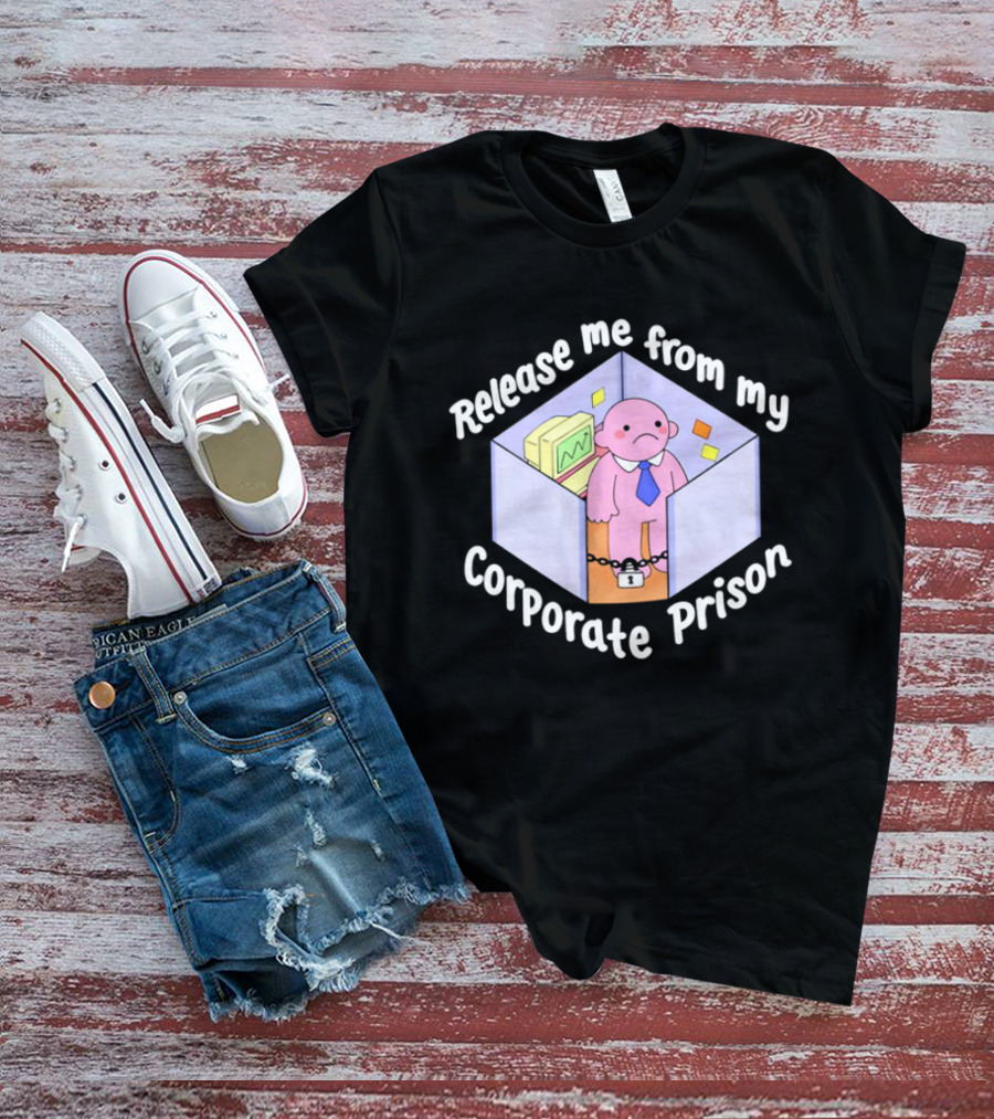 Release Me From My Corporate Prison Cubicle Cartoon T-Shirt