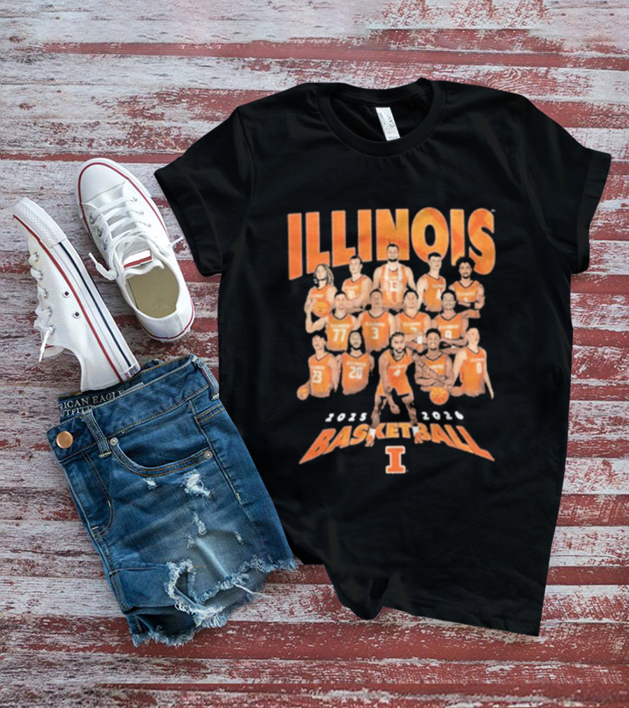 Illinois Basketball 2025 2026 Roster Players T-Shirt