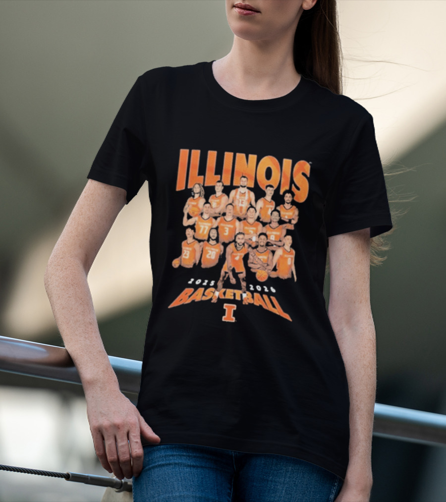 Illinois Basketball 2025 2026 Roster Players T-Shirt