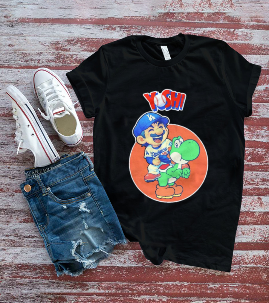 Yoshinobu Yamamoto Los Angeles Dodgers MLB Yoshi Cartoon Dodger Gear T-Shirt