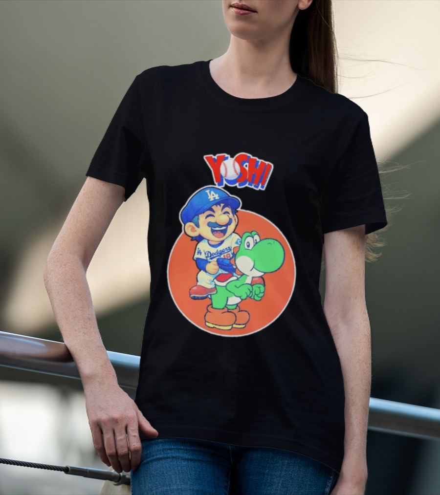 Yoshinobu Yamamoto Los Angeles Dodgers MLB Yoshi Cartoon Dodger Gear T-Shirt