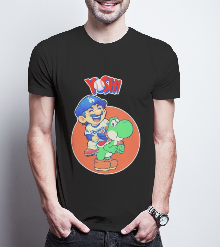 Yoshinobu Yamamoto Los Angeles Dodgers MLB Yoshi Cartoon Dodger Gear T-Shirt