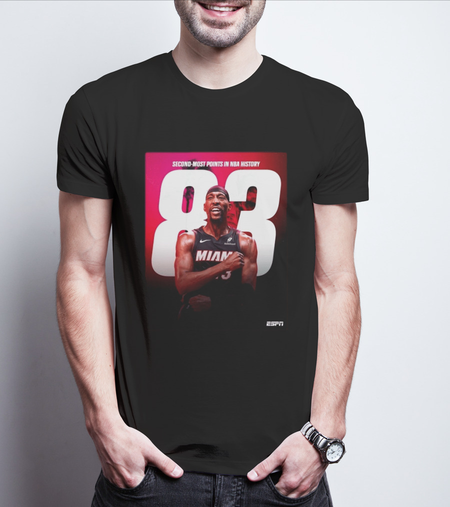 Bam Adebayo 83 Second Most Points NBA History Miami ESPN T-Shirt