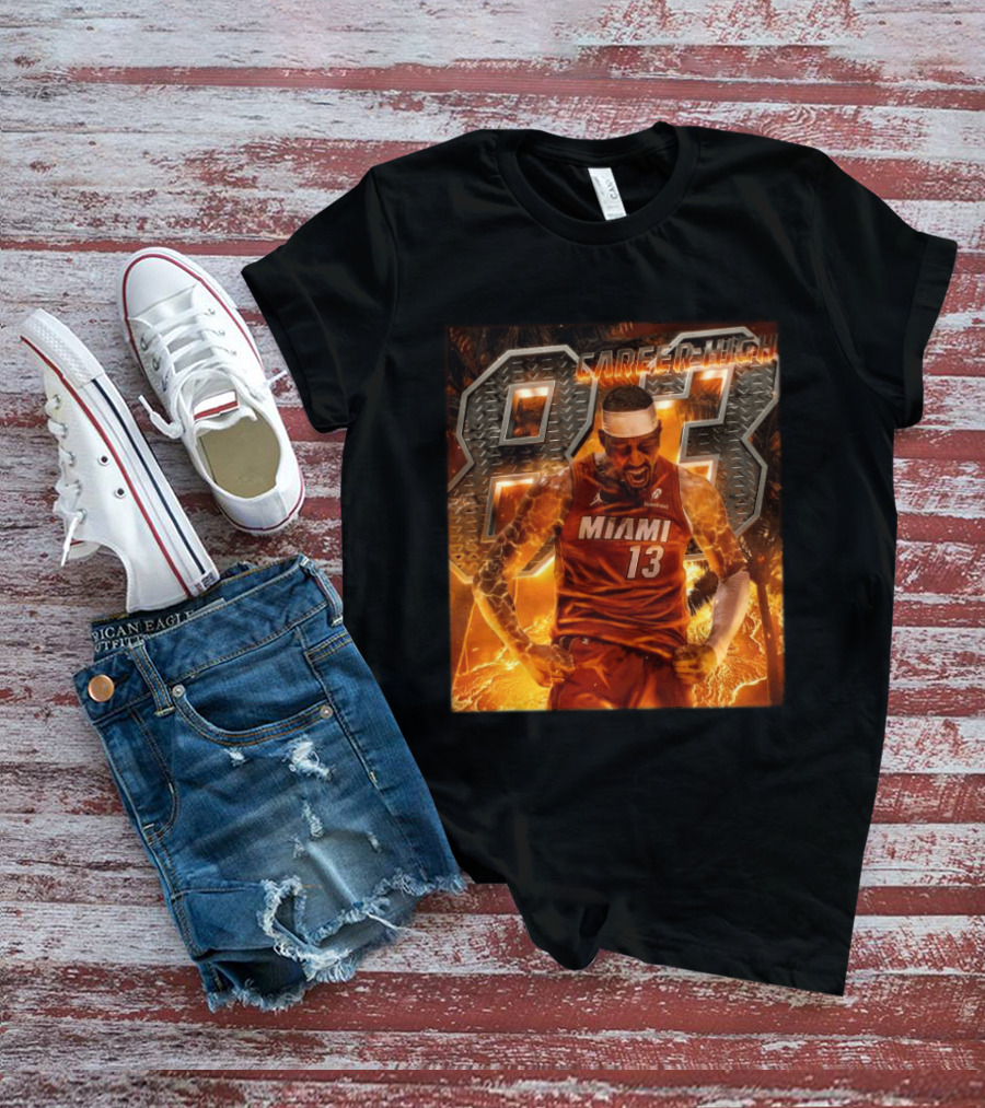 Carrer High 83 Miami Heat Bam Adebayo Goes Nuclear NBA Second Most Points T-Shirt