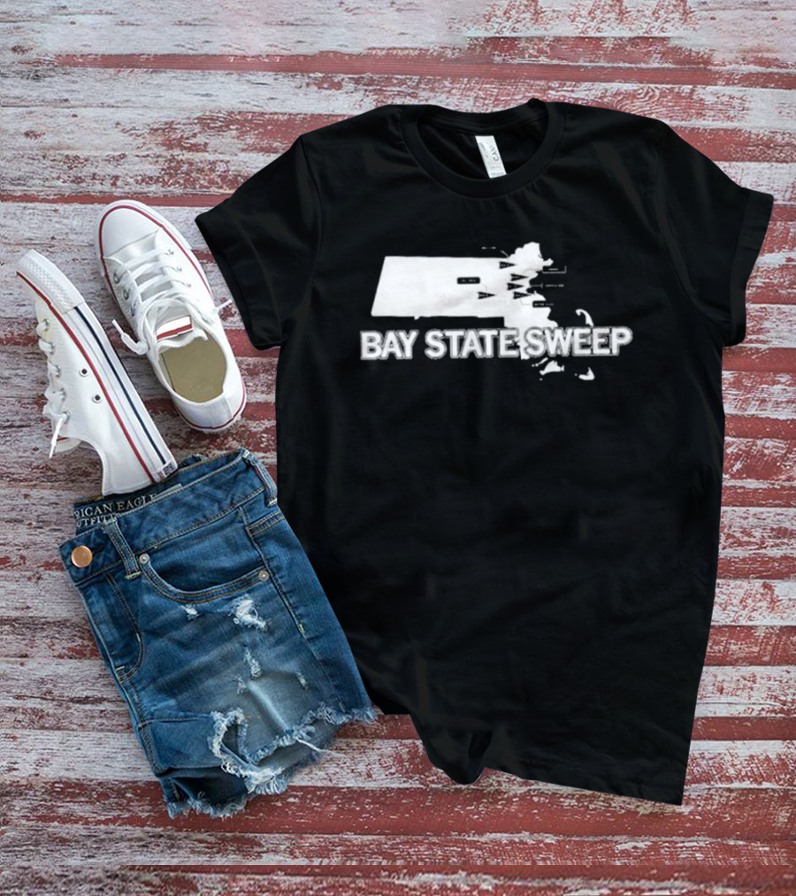 Bay State Sweep Massachusetts Map Landmarks T-Shirt