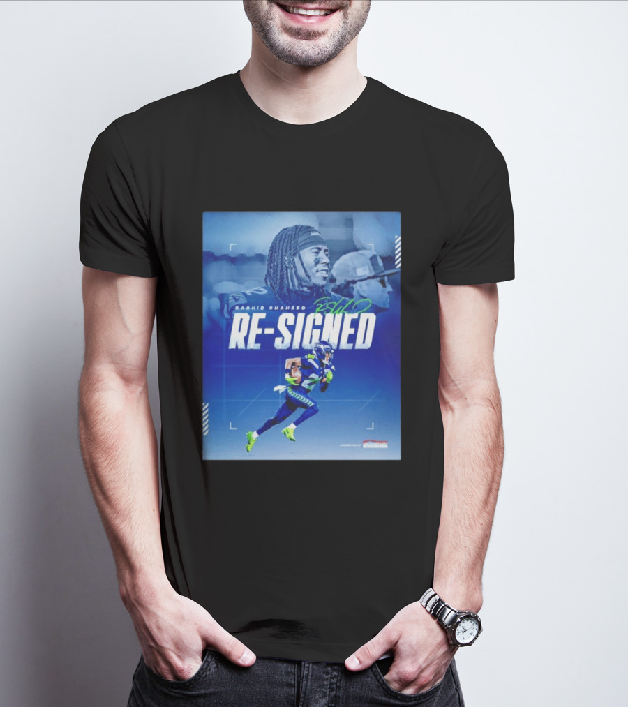 Rashid Shaheed Re Signed Seattle Seahawks NFL Swoosh T-Shirt