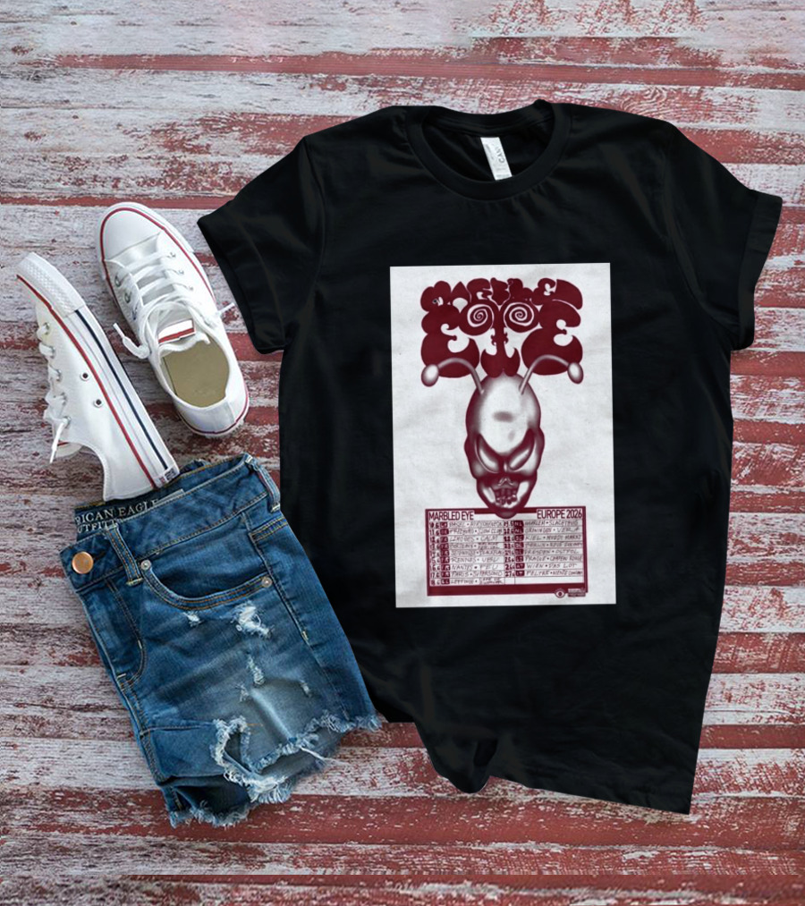 Marbled Eye Europe 2026 Tour Dates Skull T-Shirt