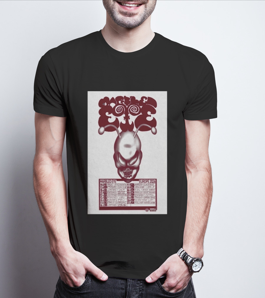 Marbled Eye Europe 2026 Tour Dates Skull T-Shirt