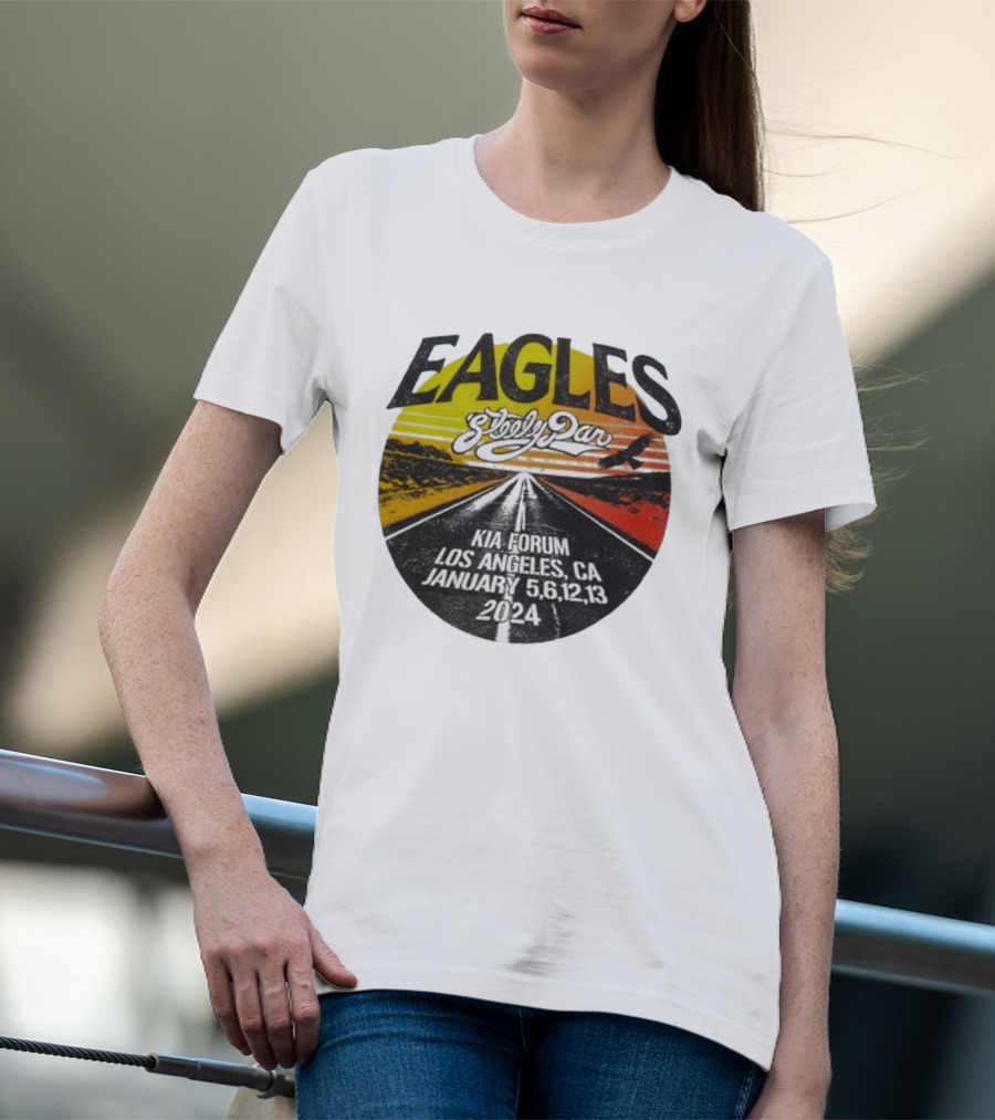 Eagles Steely Dan Kia Forum Los Angeles January 2024 Tour T-Shirt
