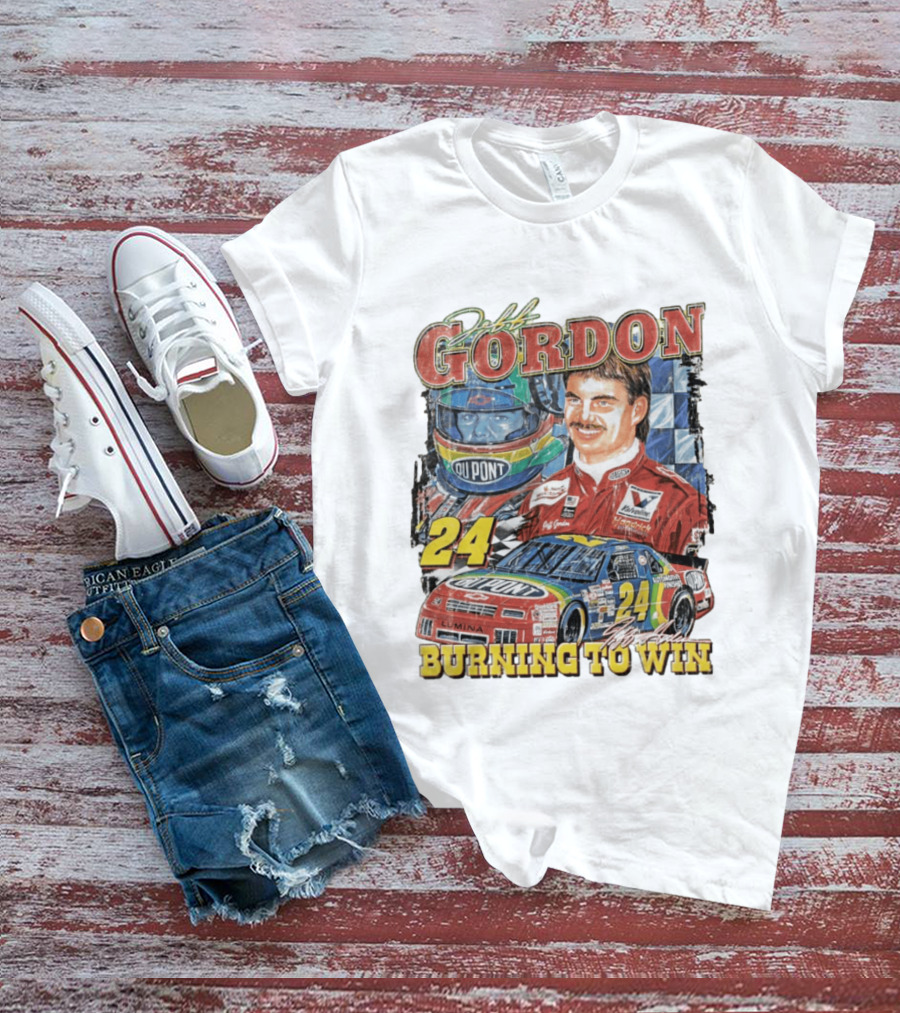 Jeff Gordon Dupont Racing 24 Burning To Win T-Shirt