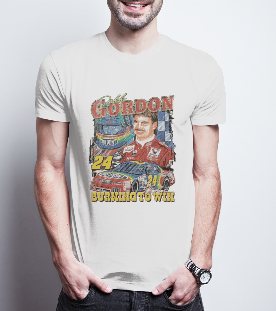 Jeff Gordon Dupont Racing 24 Burning To Win T-Shirt