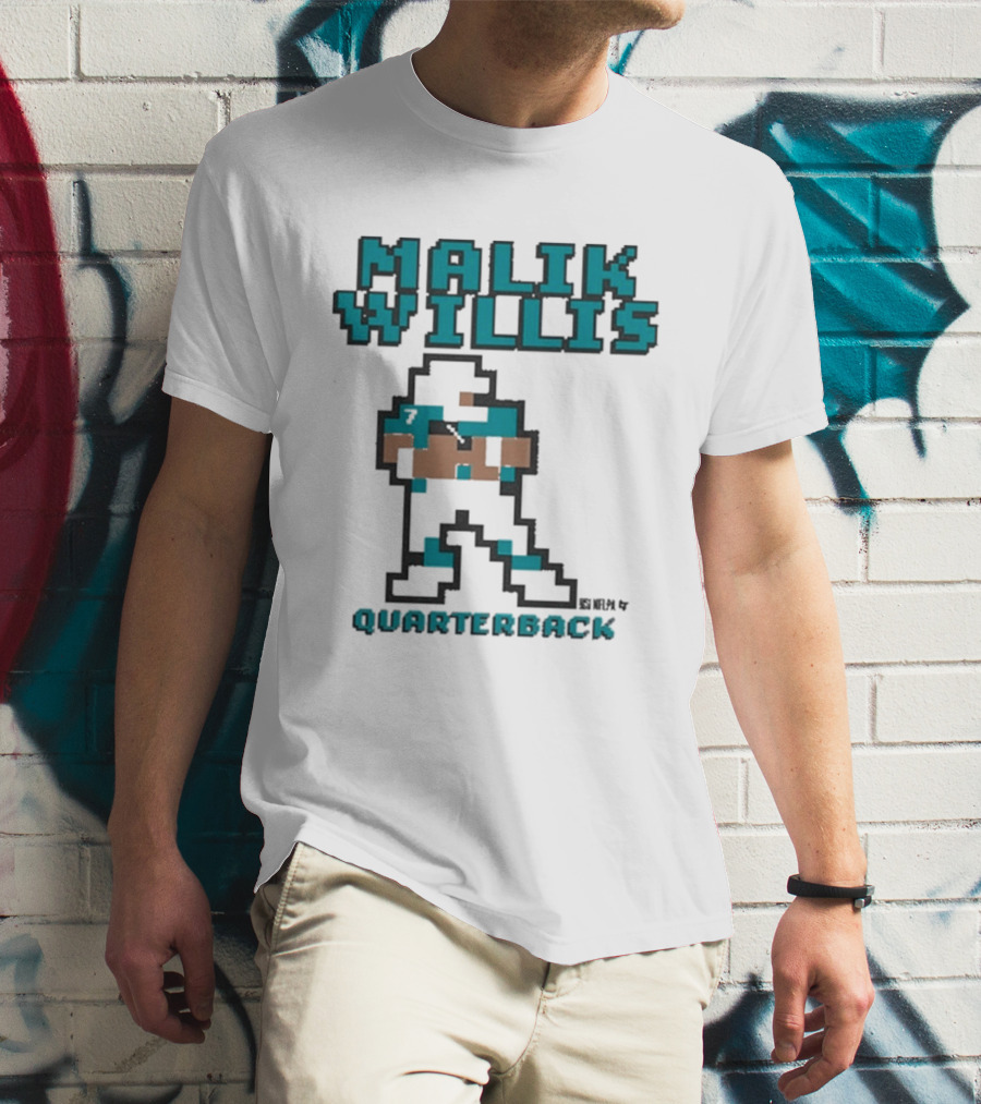 Malik Willis Retro Pixel Quarterback Miami Baller T-Shirt