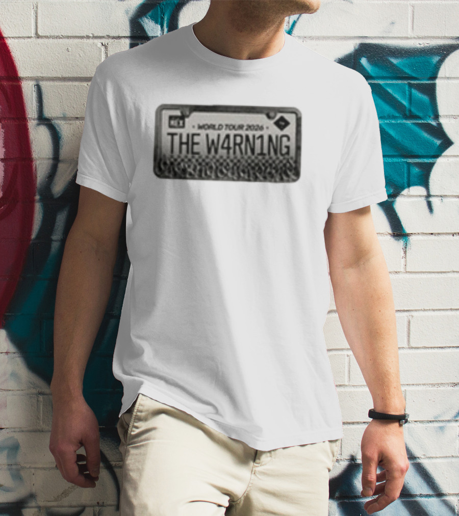 The Warning World Tour 2026 License Plate Style W4RN1NG T-Shirt