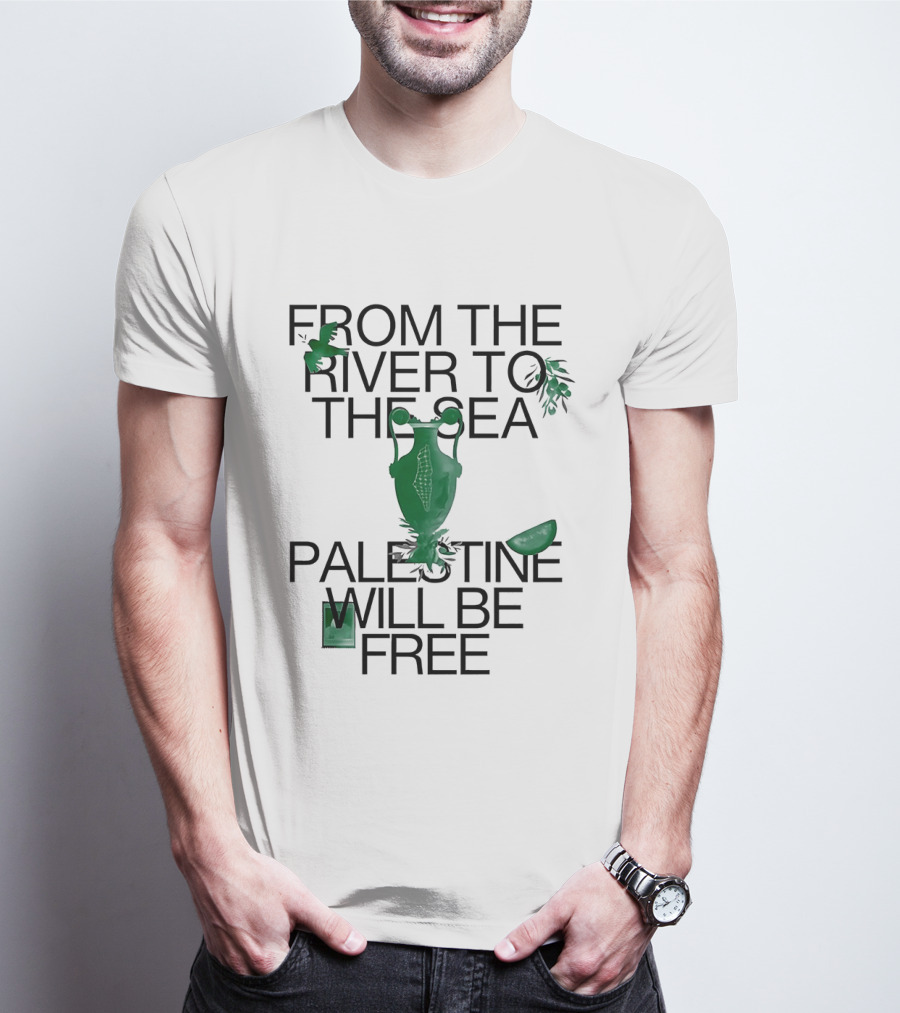From The River To The Sea Palestine Will Be Free Vintage Jug And Leaf T-Shirt