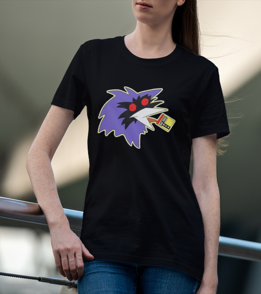 Rat Bird Old Bay Seasoning Meme Yellow Box Purple Creature Red Eyes T-Shirt