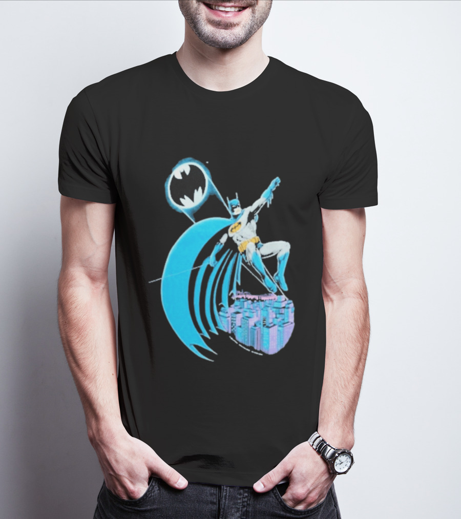 Wyco 1988 Batman DC Comics Retro Hero Gotham City Scene T-Shirt