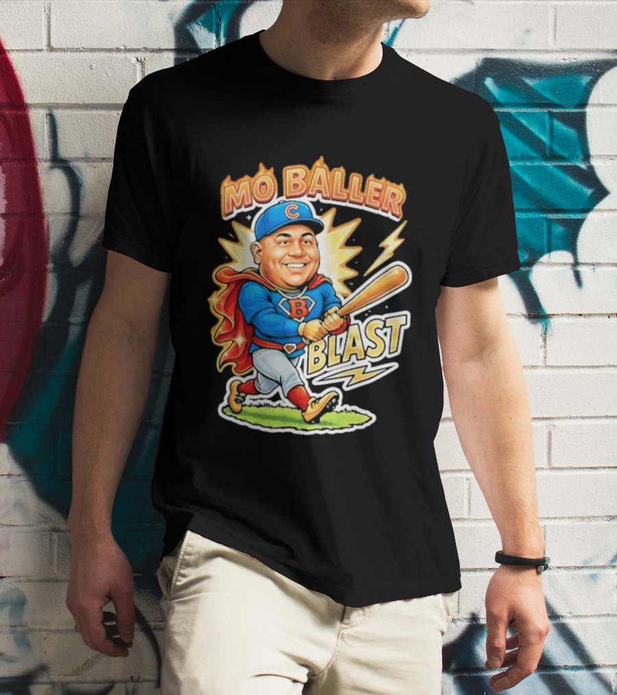 Mo Baller Blast Superhero Baseball Power T-Shirt