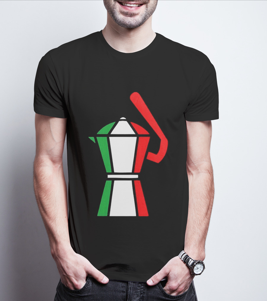 Italy Coffee Pot Italian Flag Colors White T-Shirt