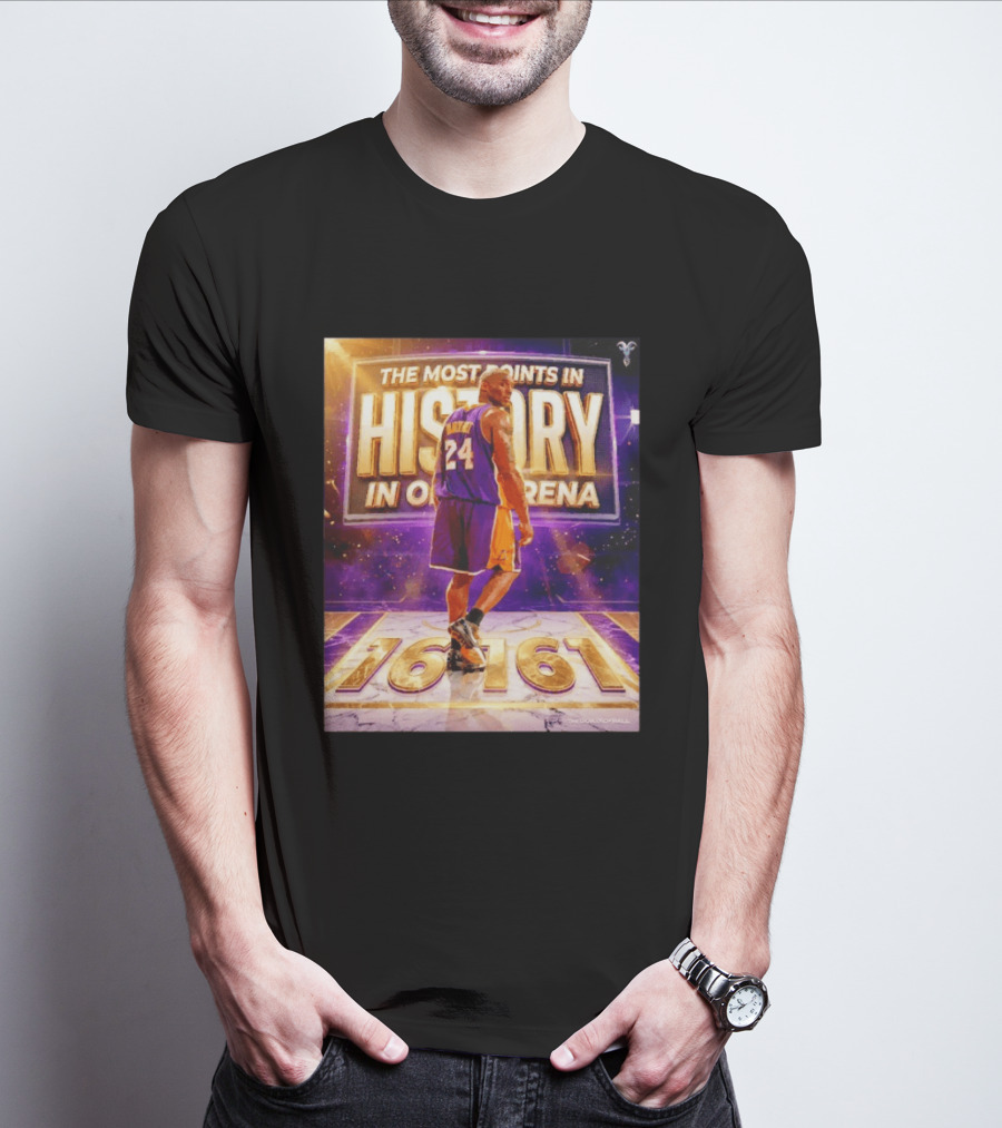 The Most Points In History Kobe Bryant Los Angeles Lakers 16161 Arena T-Shirt