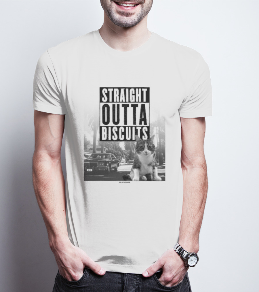 Straight Outta Biscuits Dr. Matt McGlasson Cat Humor T-Shirt