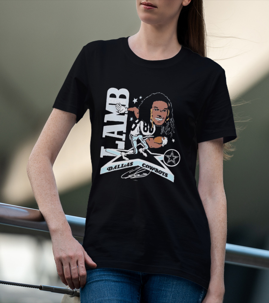 CeeDee Lamb Dallas Cowboys Star Caricature T-Shirt