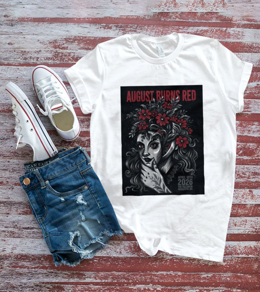 August Burns Red Concert April 10 2026 The Palladium Worcester MA Floral Headpiece T-Shirt