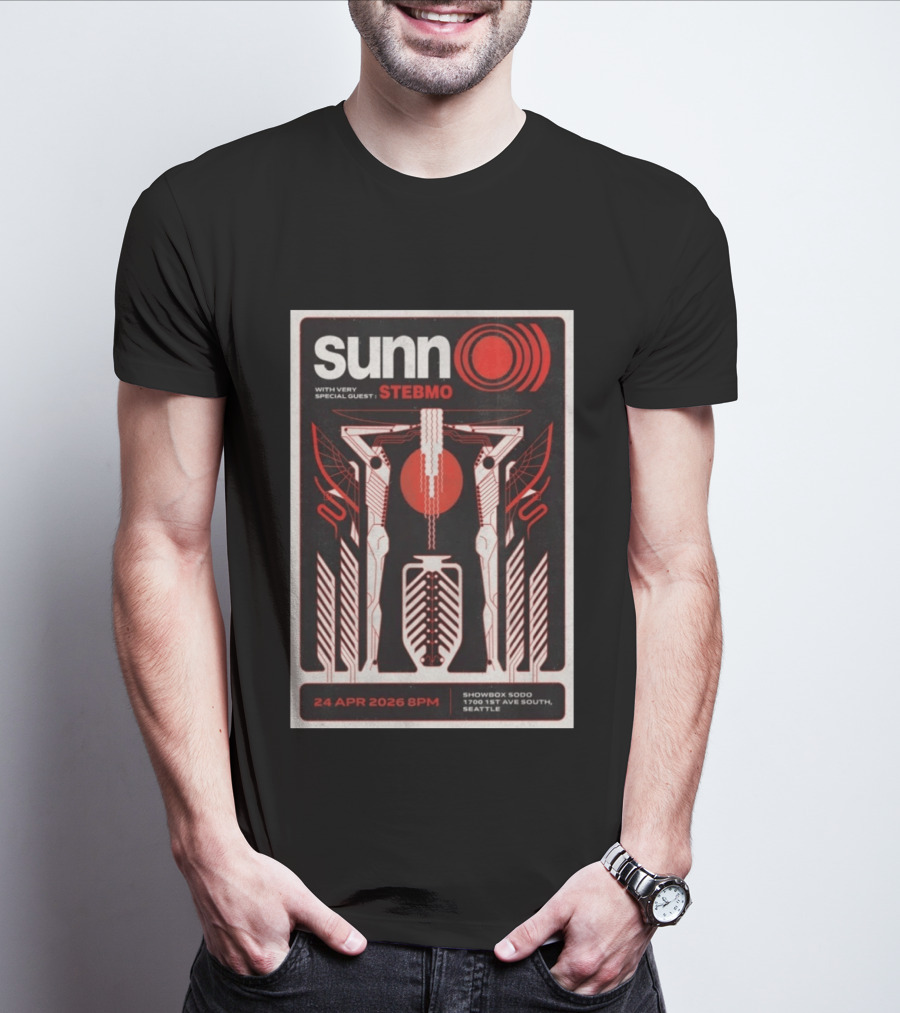 Sunn O))) 24 Apr 2026 8PM Seattle Showbox SoDo With Special Guest Stebmo T-Shirt