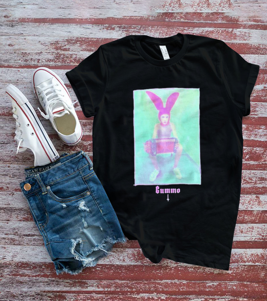 Gummo Bunny With Accordion And Pink Ears T-Shirt