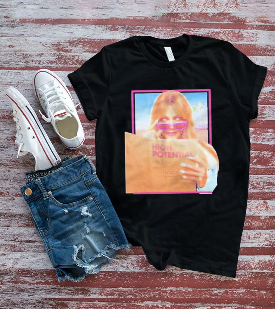 High Potential Confident Woman In Sunglasses Reading Document T-Shirt