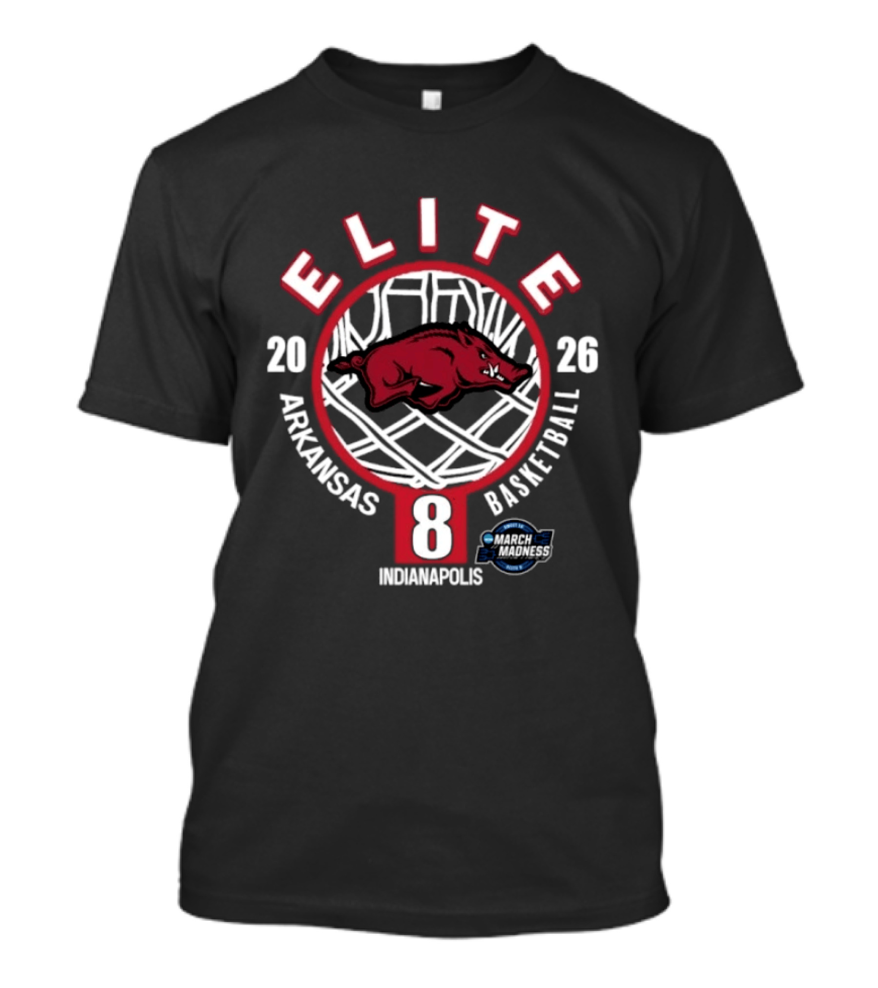Arkansas Razorbacks Elite Eight 2026 Indianapolis Basketball March Madness T-Shirt
