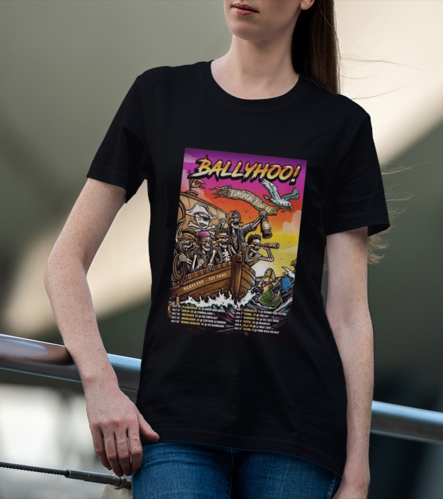 Ballyhoo European Tour 2026 Pirates Maryland Est 1995 T-Shirt