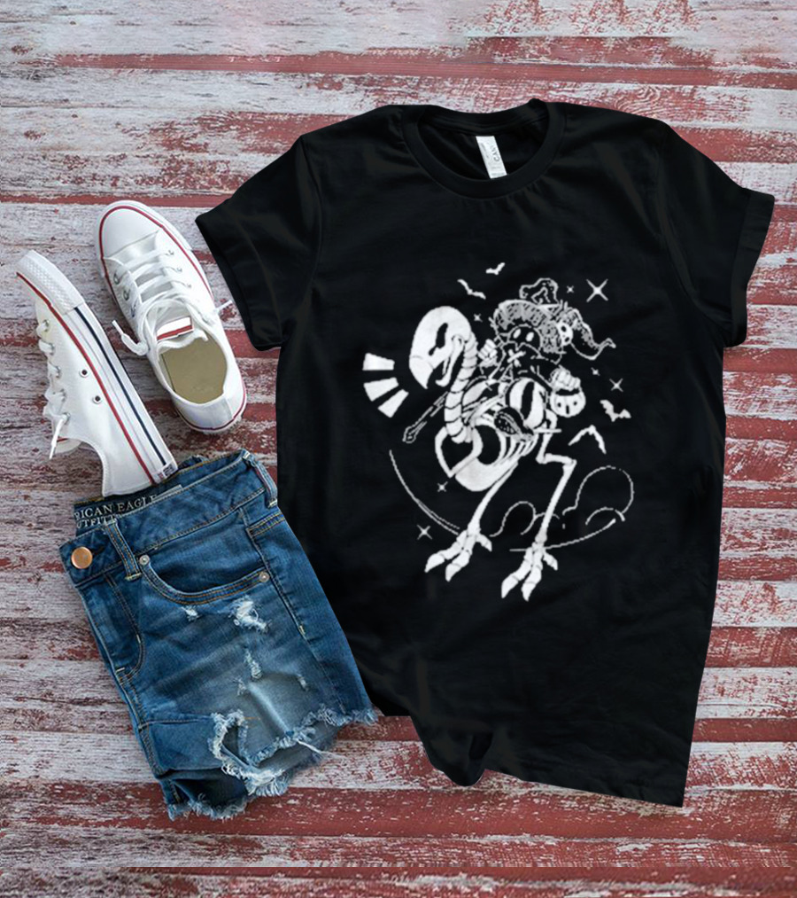 Bird Bones Pop Culture Wizardry With Magic Wand And Hat T-Shirt