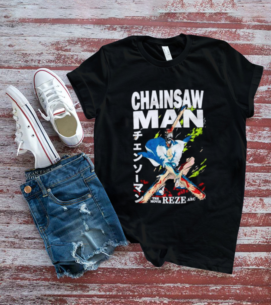 Chainsaw Man Movie Reze Arc Splatter Bold Japanese T-Shirt