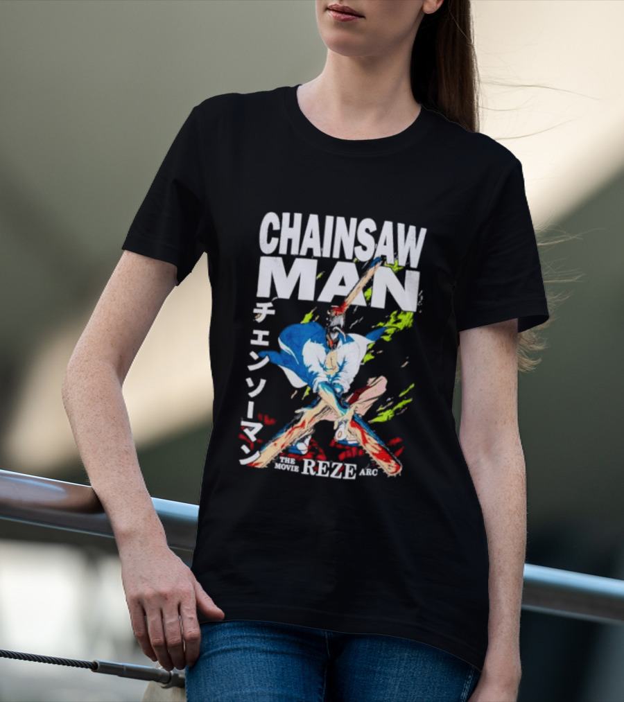 Chainsaw Man Movie Reze Arc Splatter Bold Japanese T-Shirt