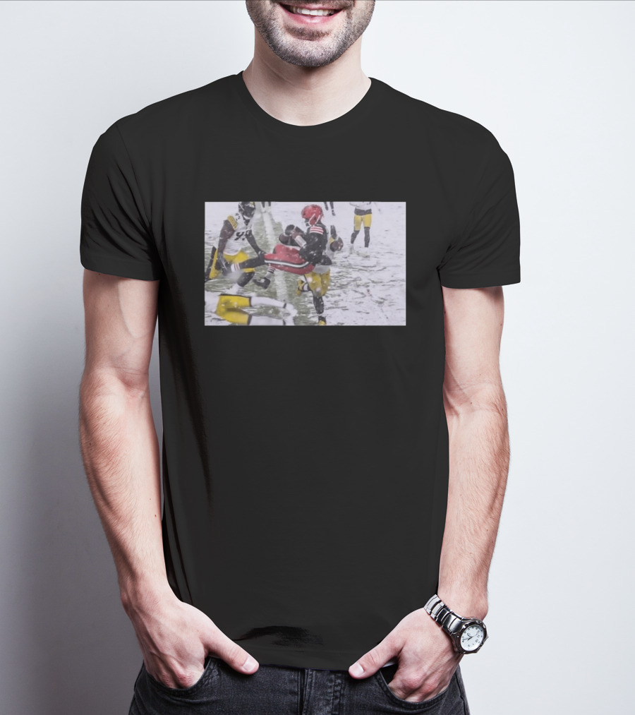 Jameis Winston Cleveland Browns Snow Game Touchdown Action T-Shirt