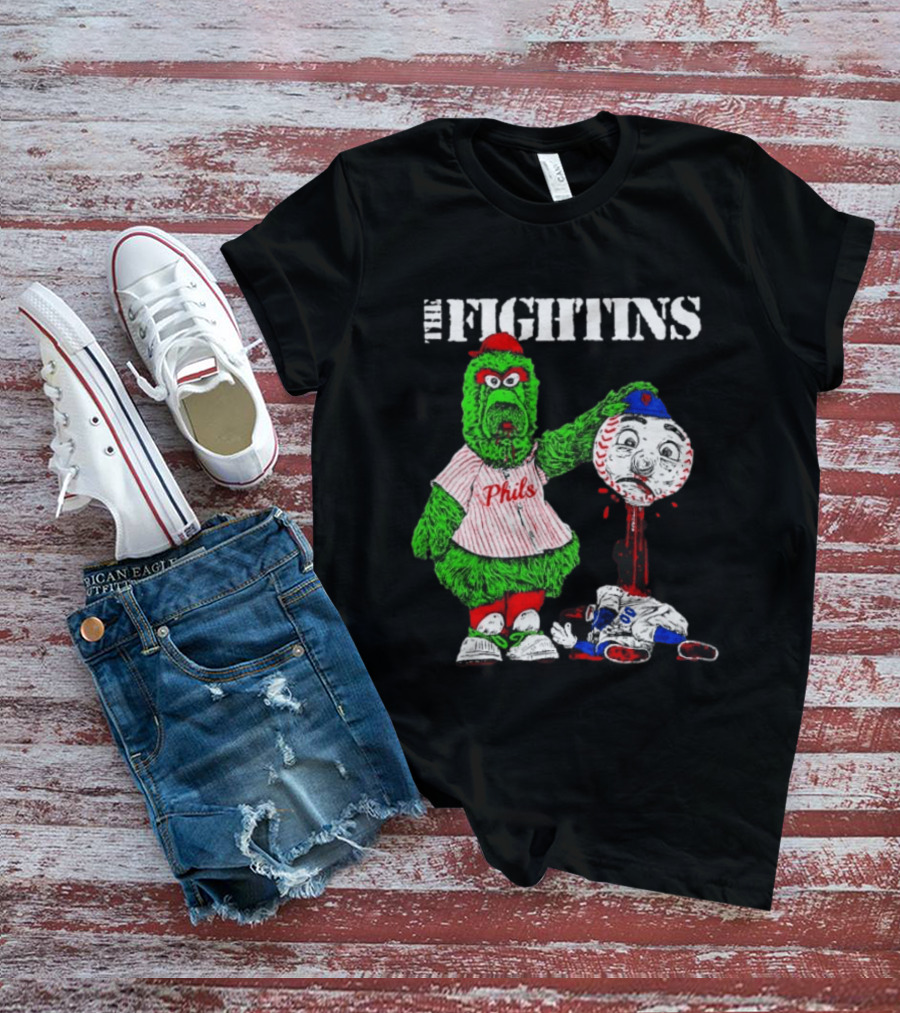 The Fightins Phillie Phanatic Philadelphia Phillies Holding Mr. Met T-Shirt