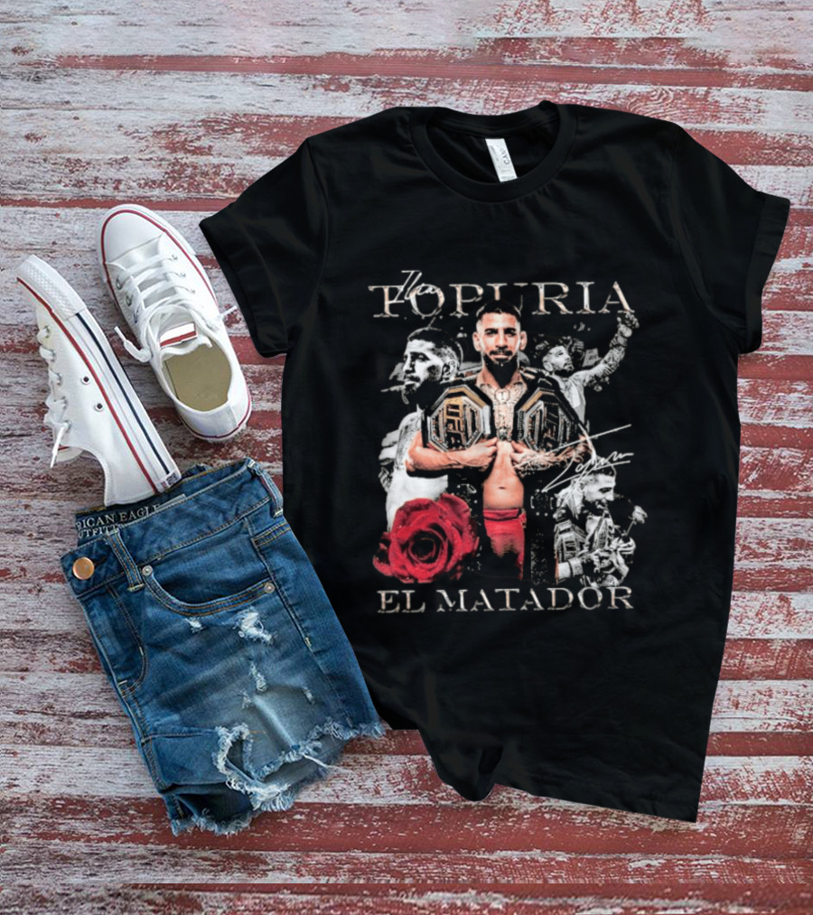 Topuria El Matador Ilia UFC Fighter With Championship Belt Concept T-Shirt