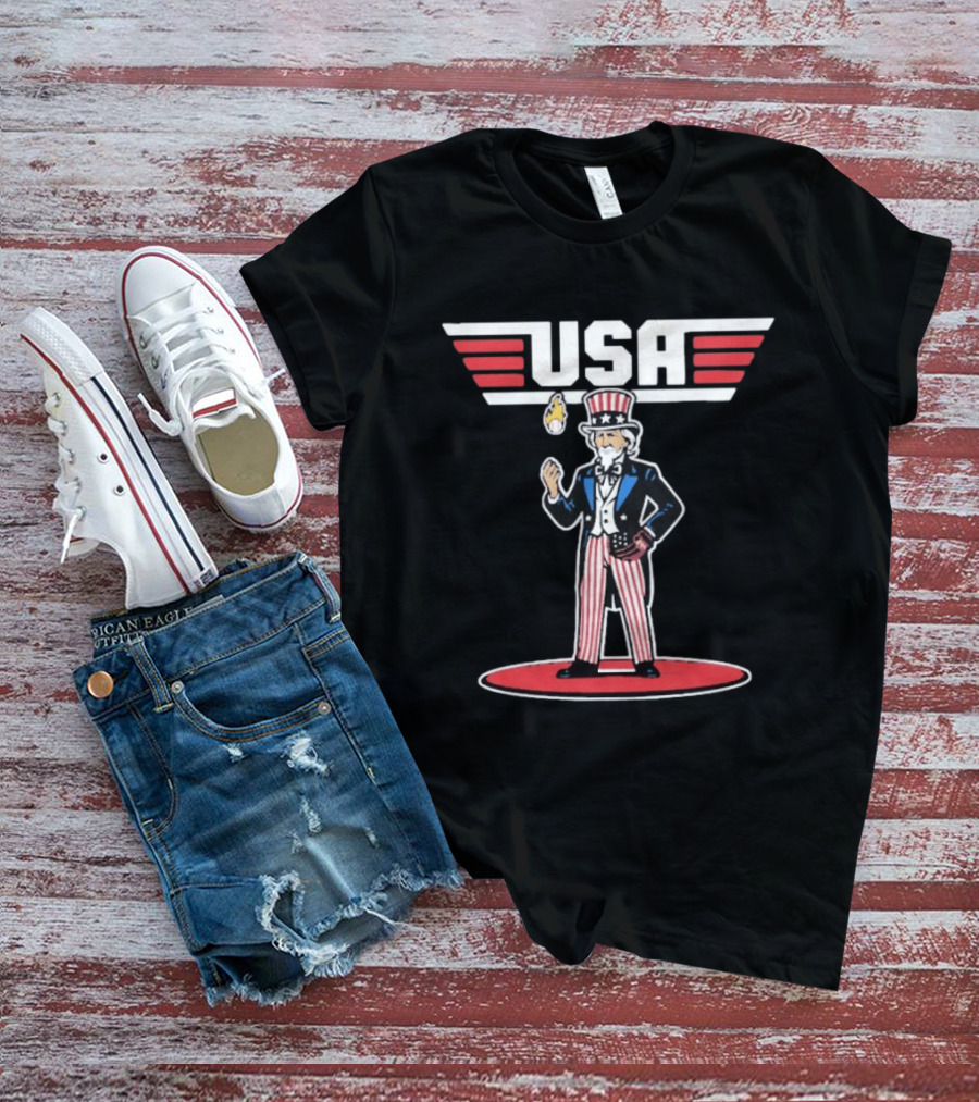 Uncle Sam USA 2026 World Baseball Classic Flameball T-Shirt