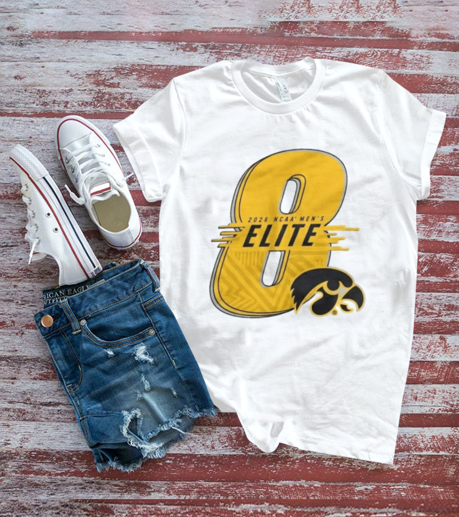 2026 NCAA Men's Elite 8 Iowa Hawkeyes Fan Gear T-Shirt